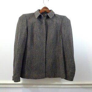 EPISODE COAT JACKET Hidden Button Wool Blend Vintage Size 4 Brown Gold Business